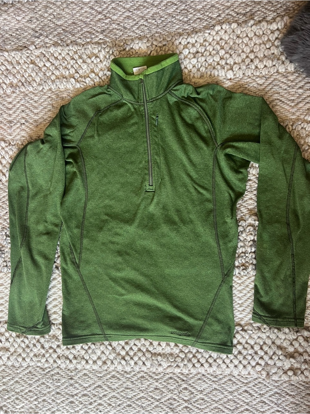 Patagonia Capilene Half-Zip Pullover Men's Small Green Vintage